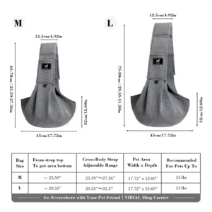 PAWPUBBY Dog & Cat Sling for Small and Medium Pets Up to 15lbs with Adjustable Padded Shoulder Breathable Portable Carrier for Outside Travel Shopping Animal